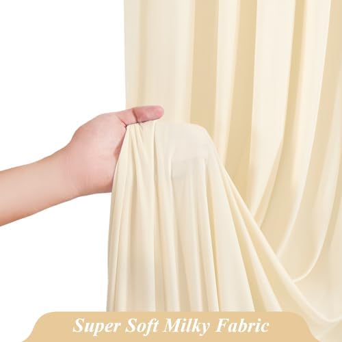30 x 10ft Champagne Backdrop Curtains with Lights String - Image 4