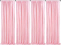 Pink Sequin Backdrop Drapes 4 Panels 2FTx8FT Glitter Backdrop Curtains by QueenDream
