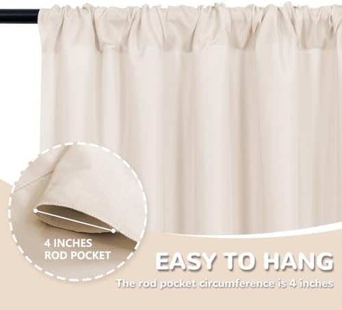 MEETSKY Beige Backdrop Curtains 10ft x 10ft for Wedding Birthday Baby Shower Photography Backdrop Fabric Curtains Drapes Home Window Decorations Rod Pocket Window Drapes,5ft x 10ft, 2 Panels - Image 6