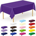 QZYL 12 PCS Purple Plastic Tablecloths, 54 in x 108 in Dinner Table Cloths, Rectangle Table Cover for Birthday Party Family Gathering Wedding by QZYL