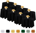 Fitable 8 Pack Black Round Tablecloths - 120 Inches in Diameter by Fitable
