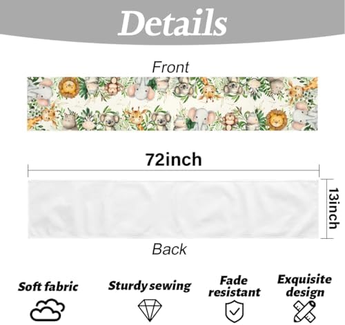 Elephant Giraffe Baby Shower Table Runner, Seasonal Spring Decoration - Image 6