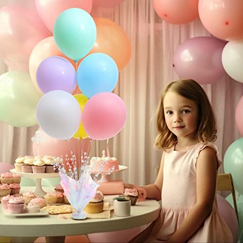 2 Set Pastel Birthday Decorations Rainbow Party Table Balloons Centerpiece Stand Kit for Girls Baby Shower Wedding Prom Graduation Unicorn Theme Table Decorations - Image 5