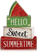 Moucuny 4 Pcs Summer Table Decor Watermelon Wooden Signs Farmhouse by Moucuny