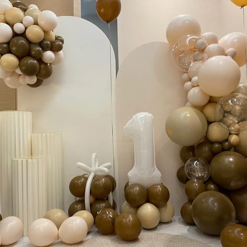 Voircoloria 105pcs Brown Party Latex Balloons, 12inch - Image 5