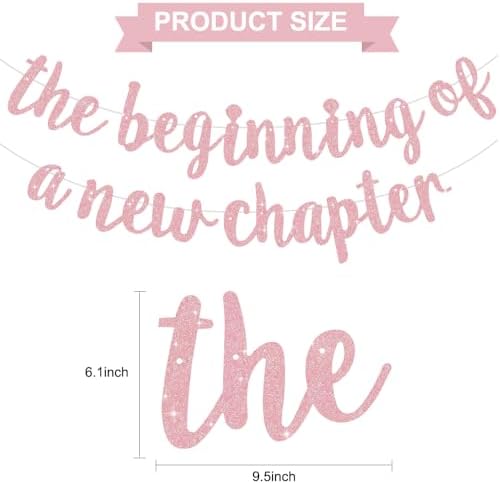 BEISHIDA Dark Pink Pre-Strung Glitter The Beginning of A New Chapter Banner - Image 2