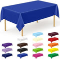 12 PCS Waterproof Plastic Table Cloth, Blue Rectangle Disposable Table Cover, Table Cloth Rectangle Table, 54 X 108 IN Wrinkle-Resistant Smooth Tablecloth for Parties Weddings Picnics Decorations by QZYL