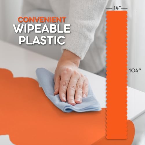 Orange Scallop Table Runner, Disposable Plastic, 5 Pack, 14x108in - Image 5
