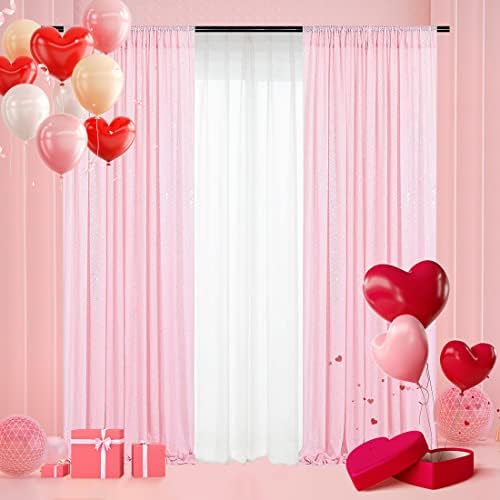 Poise3EHome Pink Sequin Backdrop Curtain, 2 Panels 2Ft x 8Ft Glitter Photography Background for Party Baby Shower Wedding Birthday Christmas Thanksgiving Halloween Decoration by Poise3EHome