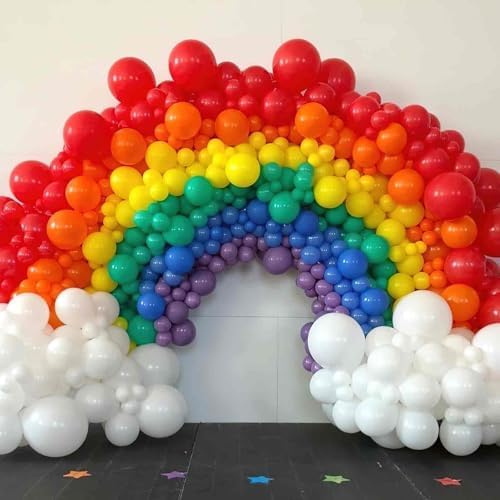 PartyWoo Assorted Colors Rainbow Balloons 50pcs Multicolor Colorful 12 Inch - Image 3