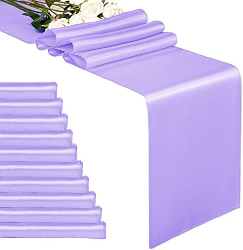 10-Pack Lavender 12 x 108 inches Long Premium Satin Table Runner by REWOMC
