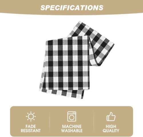 Artoid Mode Black and White Buffalo Check Summer Table Runner 13x48 Inch - Image 5