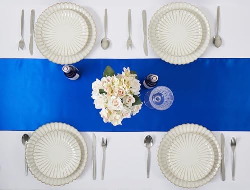 Royal Blue Satin Table Runner, 12x108 Inches, 12 Pack - Image 5