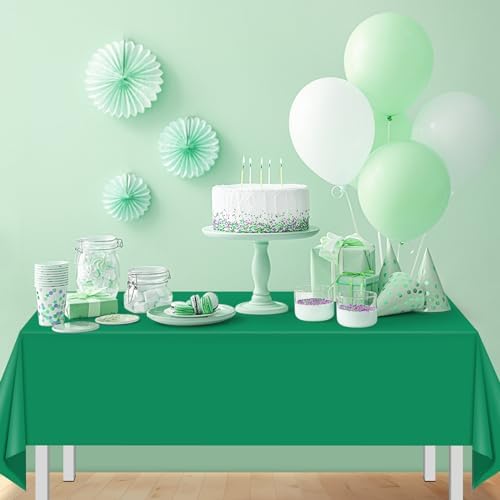 16 Pack Green Plastic Tablecloth for Rectangle Tables, Premium Decorative Green Disposable Table Cloths for Parties, Rectangle Party Table Cover for Birthday Anniversary Graduation Picnic, 54x108 Inch - Image 6