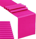 10-Pack Satin Table Runner Fuchsia 12 x 108 inches Long, Table Runners for Wedding, Birthday Parties, Banquets Decorations（10 Pack, 12x108 Inch, Fuchsia） by Hahuho