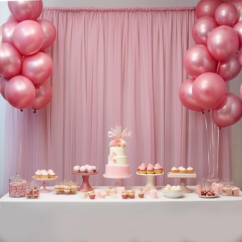 20ft X 10ft Dusty Rose Tulle Backdrop Curtain for Parites, Sheer Backdrop Curtains Fabric Drapes for Wedding Ceremony Arch Party Stage Decorations - Image 7