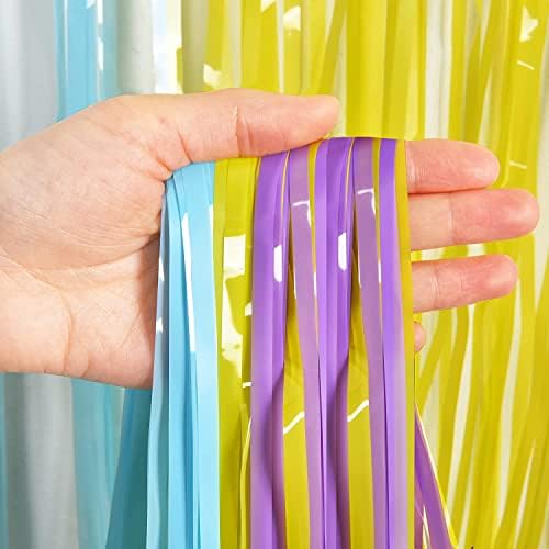 BRAVESHINE Tinsel Foil Fringe Curtains | Pastel Colourful Party Backdrop - Image 6
