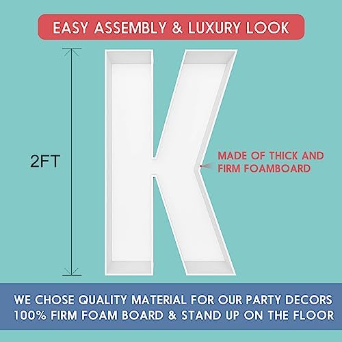 2FT DIY Mosaic Balloon Letter K Frame, Fillable Party Backdrop Decor - Image 2