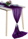 Pack of 12 Chiffon Table Runners 29 x 120 Inch, 14FT Long - Cadbury Purple by MDS