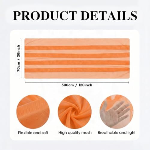 Artoid Mode Orange Gauze Table Runner 28x120Inch, Seasonal Sheer Kitchen Dining Holiday Wedding Birthday Baby Shower Table Decor for Home Party - Image 5