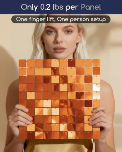 COKAOBE LiteGrid Series Shimmer Wall Backdrop - 24Pcs Orange - Image 3