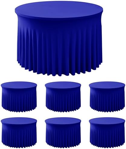 Fitted Royal Blue Spandex Table Skirts for Wedding Party,60 Inch Round by HolidayIdeas
