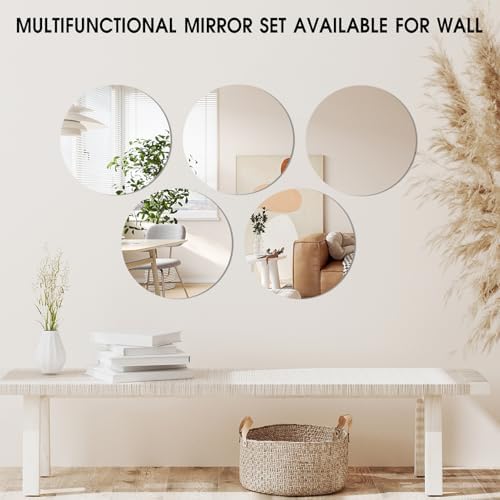 VASUHOME 8" Round Mirror Plates, Glass Circle Mirror Centerpieces for Table Centerpieces & Wedding Party Christmas Decorations, Small Round Mirror Set for Wall, Set of 12, 2mm - Image 5
