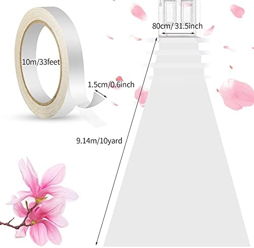 White Carpet Runner for Wedding Party Aisle with Tape - Image 3