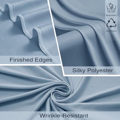 50ftx10ft Wrinkle Free Dusty Blue Backdrop Curtains for Parties, 10 Panels 5x10ft Silky Polyester Photo Backdrop Drapes Back Drop Cloth Drapery for Wedding Birthday Photography Background - Image 2