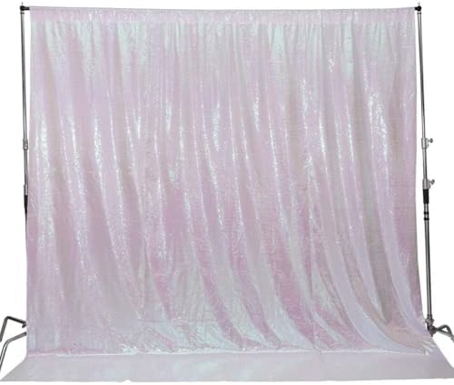 Juya Delight White Iridescent Sequin Backdrop, 6ftx6ft Glitter Photo Backdrop Curtain for Birthday Party Wedding Festival Ceremony - Image 7