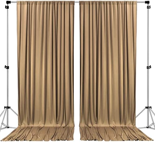 AK TRADING CO. 10 feet x 10 feet Beige Polyester Backdrop Drapes Curtains Panels with Rod Pockets - Wedding Ceremony Party Home Window Decorations by Fabrics%7CEventDecor%7CCrafts%7CUpholsteryFoam
