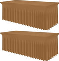 Smiry 2 Pack Spandex Elastic Fitted Table Cloth Skirt for 6FT Table by Smiry