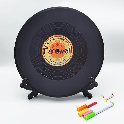 Farewell Guest Book Alternative Signature Vinyl Record Congrats, Retirement Party Vinyl Record Guest Book Supplies Decorations Going Away Gifts for Men Women, We Will Miss You Farewell Party（Orange） - Image 2