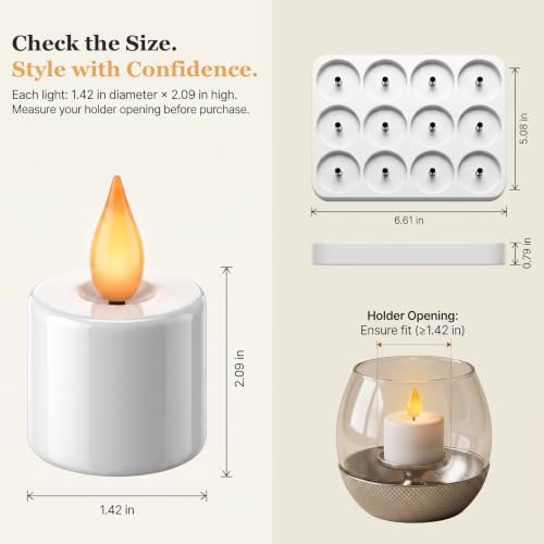 Fussion Rechargeable Tea Lights with Remote and Charging Dock, 12 Pack - Image 5