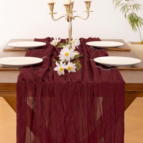 Cheesecloth Table Runner Fall Boho Wedding Birthday Party Home Decor - Image 5