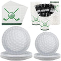 Kochorie 144 Pieces Golf Party Supplies, Sports Tableware Sets Including Disposable Paper Plates Napkins Cups Forks Serves 24 for Birthday Sports Golf Party Decorations by Kochorie