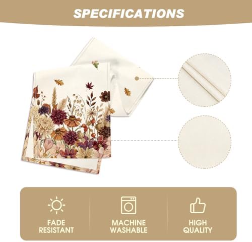 Artoid Mode 210 GSM Fall Table Runner Home Party Decor 13x72 Inch - Image 5