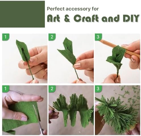 PartyWoo Sage Green Crepe Paper 4pcs 328 FT Sage Green Streamers - Image 4