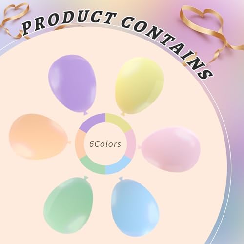 160 Pack Pastel Balloons 12 Inch Pastel Rainbow Multicolor Macaron Balloons for Party Baby Shower Gender Reveal Easter Decorations - Image 3