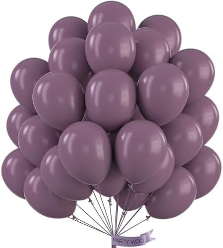 PartyWoo Dusty Purple Balloons 50pcs Lavender Lilac Dark Royal Purple Boho by PartyWoo