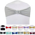 Spandex Chair Sashes Bands, Silver, 50PCS by Maiangel