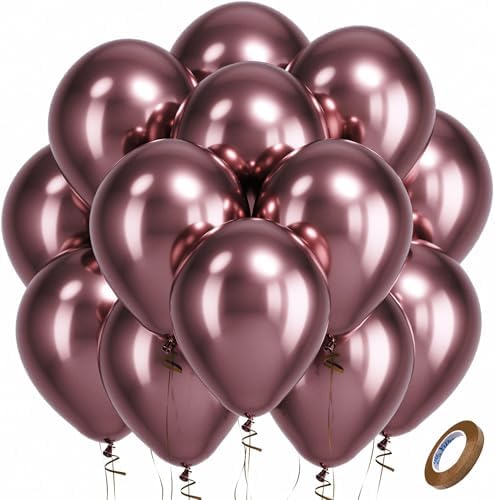 Bezente Copper Latex Round Helium Party Balloons 100 Pack 12 inch by Bezente