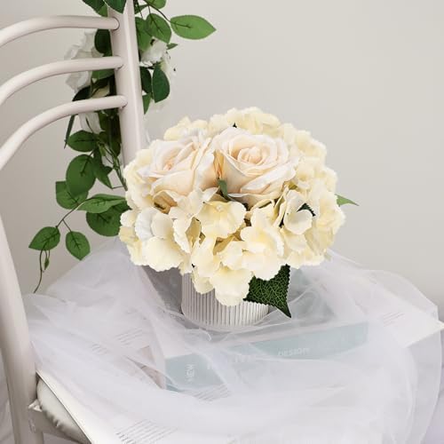 Champagne Flower Table Centerpieces - Set of 6 - Image 5