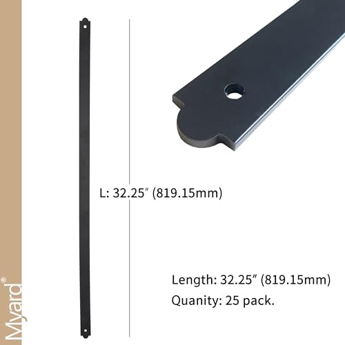 Myard 29-1/2'' Iron Deck Balusters, Flat Straight, Hammered Bronze, 25-Pack - Image 2