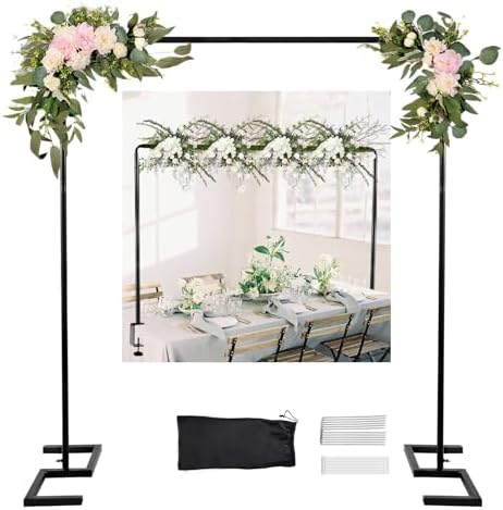 8.2 FT Wedding Arch Square Backdrop Stand Extra Clamps to Table Rod Frame by Nisoger