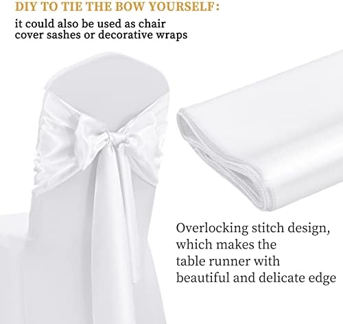 12 Pack White Satin Table Runner 12 x 108 Inch Long Premium Table Runners for Wedding Party Events Decoration, Birthday Parties, Banquets Decorations, Graduations, Engagements - Image 4