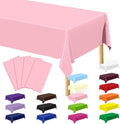 4 PCS Plastic Table Cloth Disposable, 54 x 108 Inches Pink Tablecloth, Plastic Table Cover Rectangle Tablecloth for Baby Shower Decorations and Wedding Party, Tablecloths of Leakproof Home Essentials by QZYL