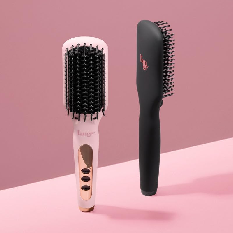 L'ANGE HAIR Le Vite Straightening Brush | Heated Hair Tool for Smoother, Frizz-Controlled Look | Dual-Voltage Hot Brush Straightener for Effortless Styling & Shine | Ceramic Standard Size (Black) - Image 6