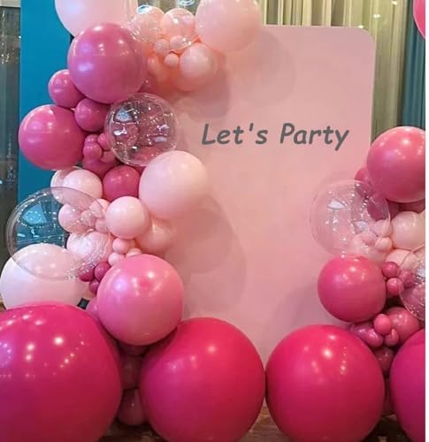 MEBAY Hot Pink Black Rose Gold Balloon Arch Garland Kit, 146 Pcs Rose Red Tender Pink Black Confetti Rose Gold Balloons for Graduation Birthday Party Baby Shower Wedding Decorations - Image 7