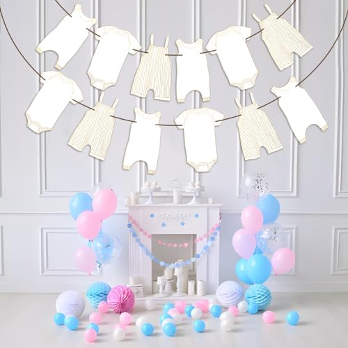 Neutral Baby Shower Bunting - 12Pcs Banner for New Baby Party Decor (Gold) - Image 6